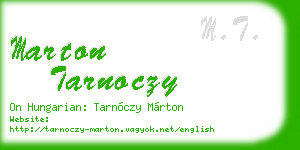 marton tarnoczy business card